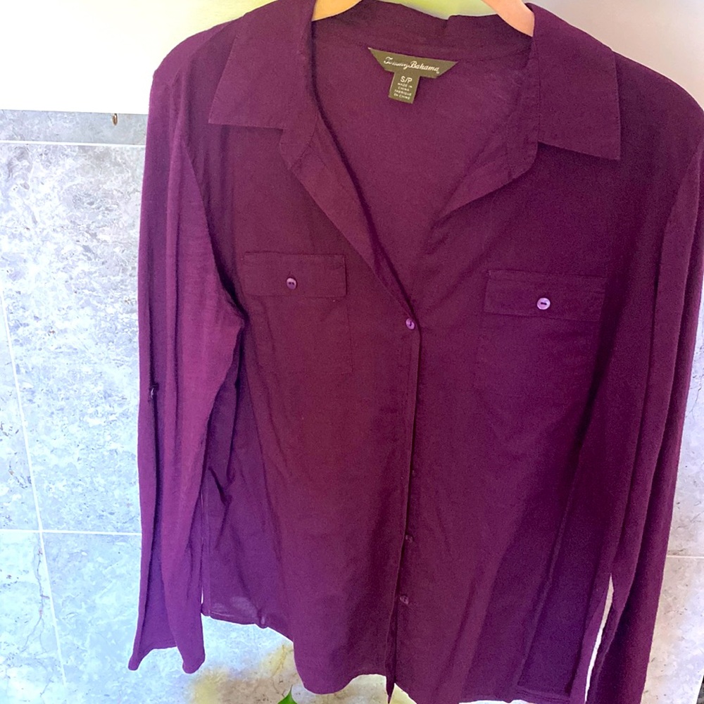 Tommy Bahama 100 💯 soft cotton blouse long or 3/4” sleeve NWOT XS fits like sml